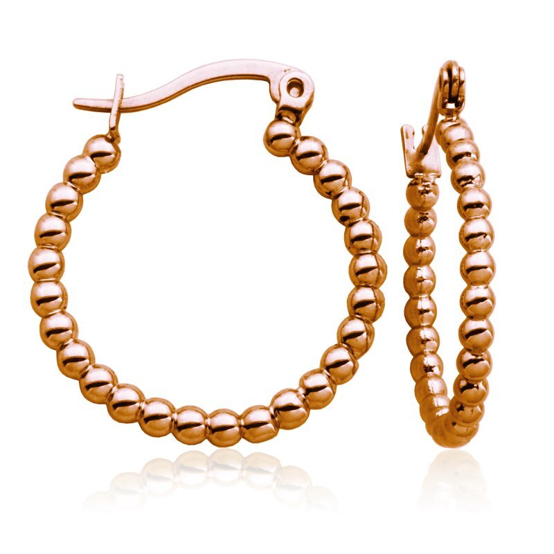 Women's 24 mm rose steel hoop earrings