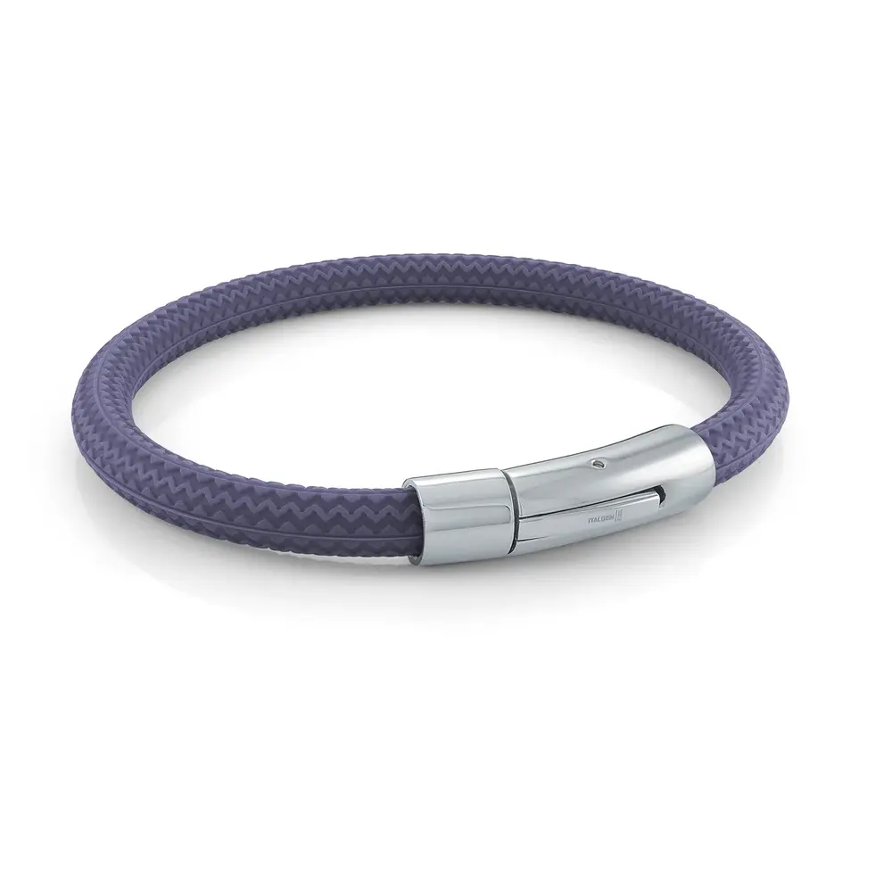 Bracelet acier, silicone marine - SBR12-7.5 - Italgem Steel