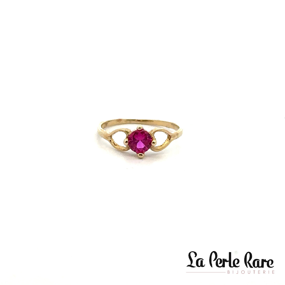 10K Yellow Gold Ring, Pink Zircon - LPR-1055 - Exclusivity