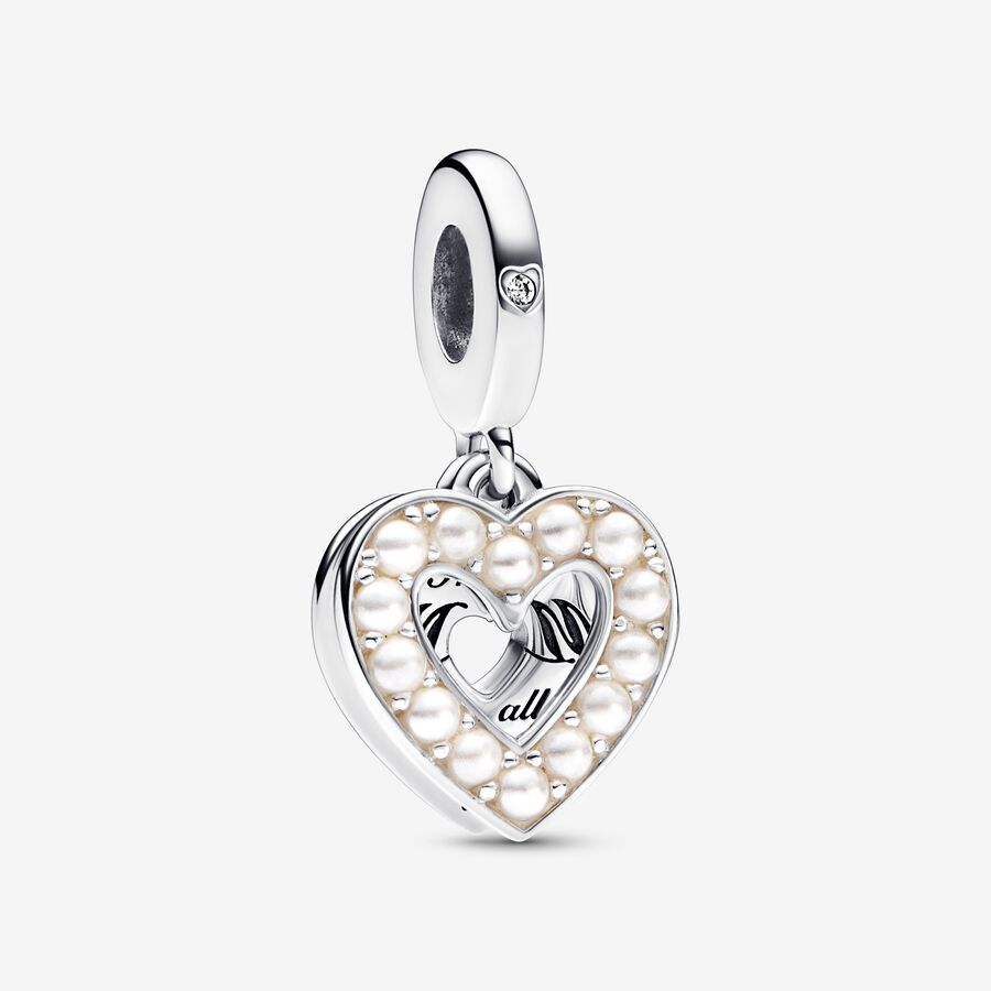 Bille coeur, argent, zircons, nacre synthétique - 792649C01 - Pandora