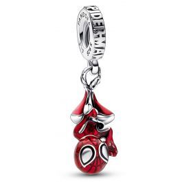 Bille marvel spider-man suspendu, argent, émail rouge/noir - 792323C01 - Pandora