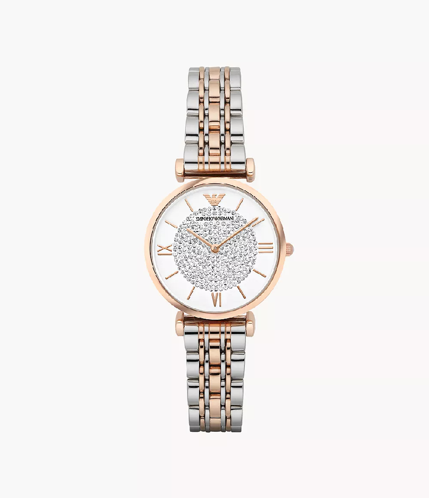 Emporio Armani two-tone stainless steel women's watch with two hands. - AR1926 - Emporio Armani