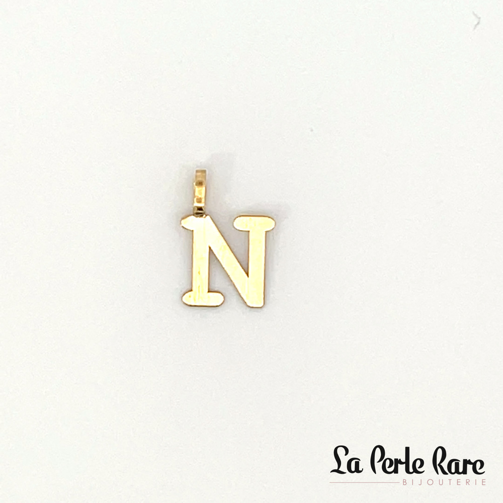 Pendentif lettre n, or jaune - 12718-N - Exclusivités