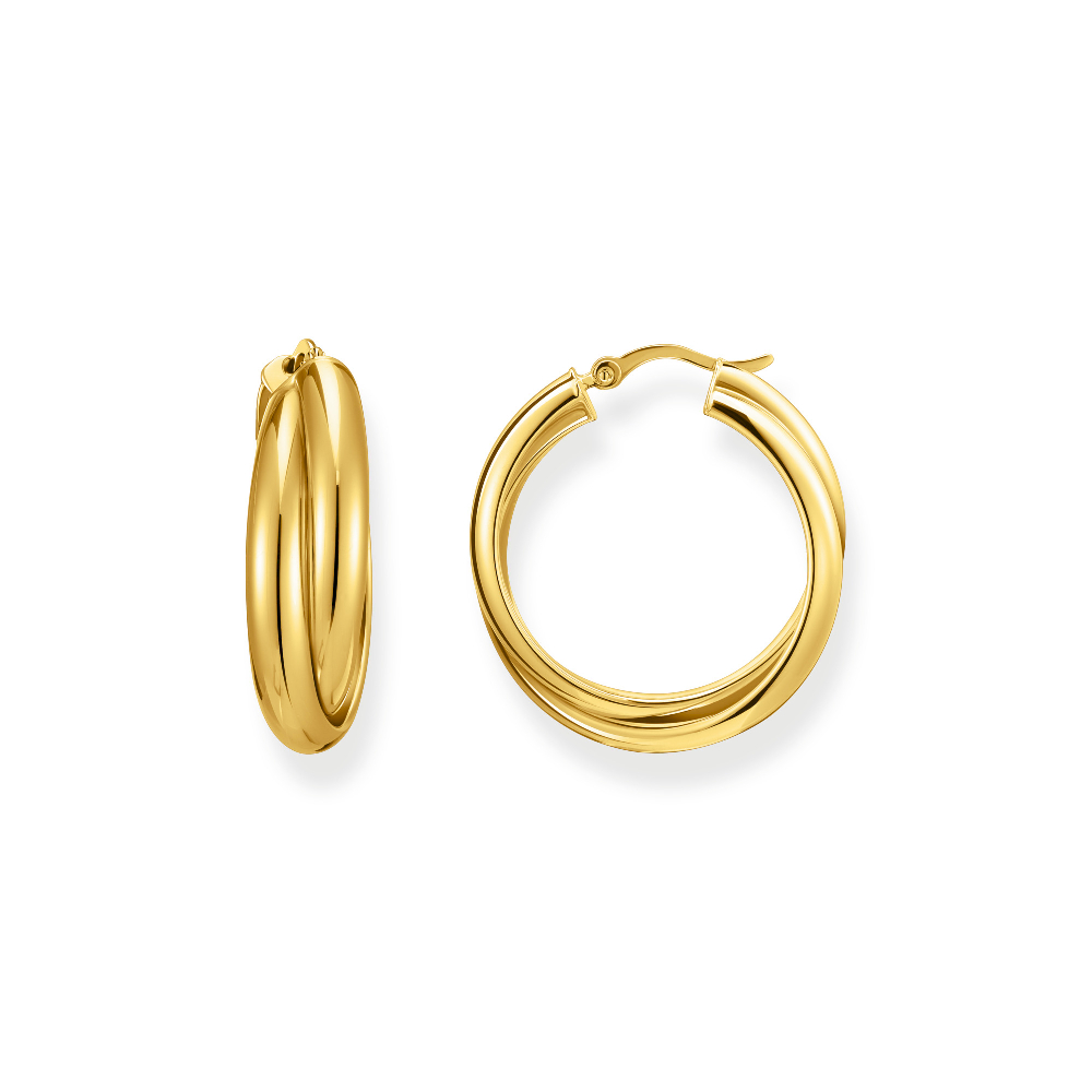 Oversized Interwoven Gold Hoop Earrings - CR738-413-39 - Thomas Sabo