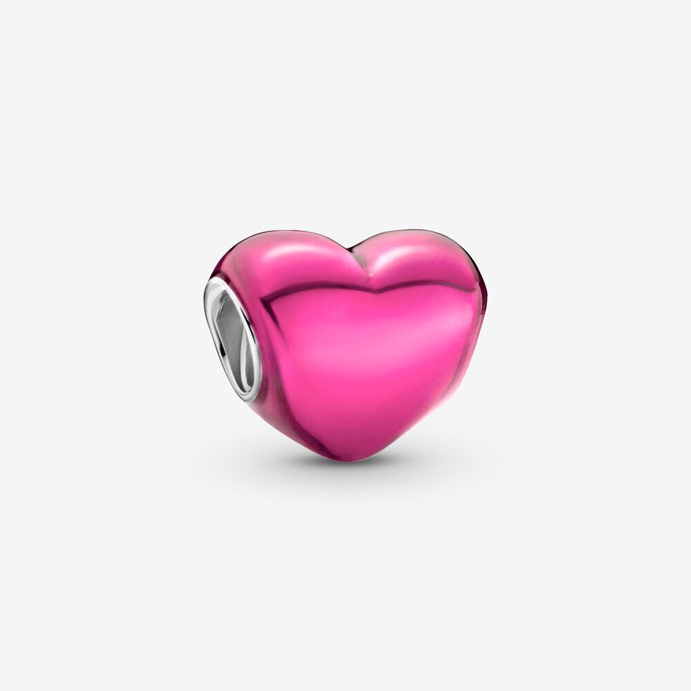 Bille coeur rose métallique, émail rose, argent - 799291C03 - Pandora