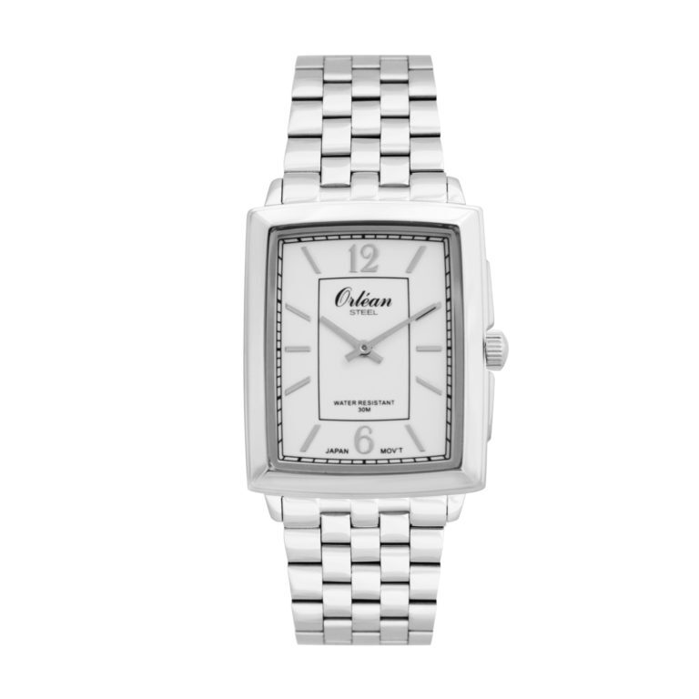 Montre homme boitier carré fond blanc - ME3371 - Orlean