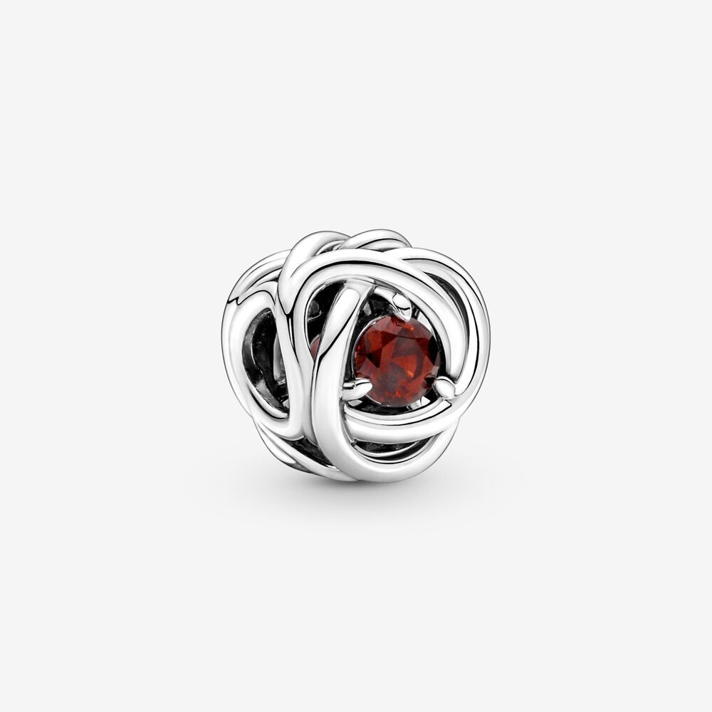 Eternal circle red charm, sterling silver, red crystal - 790065C06 - Pandora