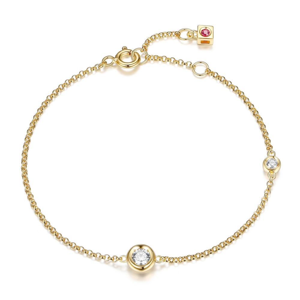 Golden silver, cz bracelet