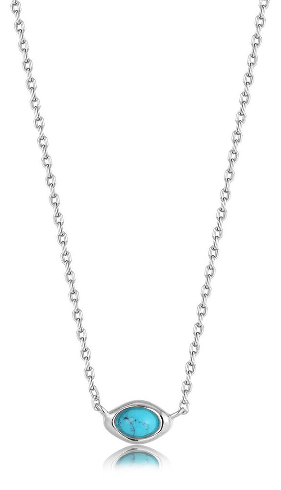 Collier argent rhodié, turquoise - N044-02H - Ania Haie