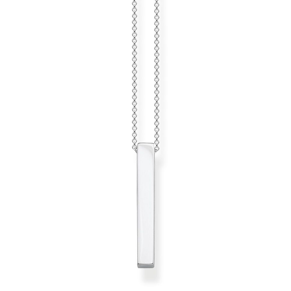 Collier avec pendentif rectangulaire argent