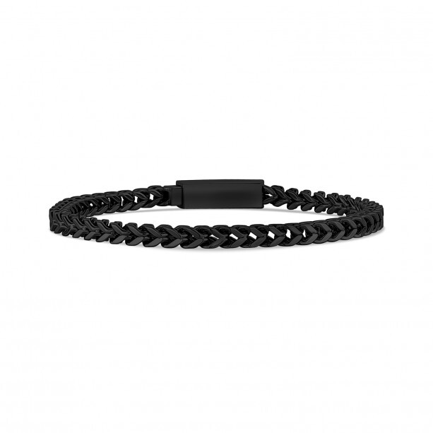 Bracelet franco, acier noir - AS-B203-7.5 - Arz Steel