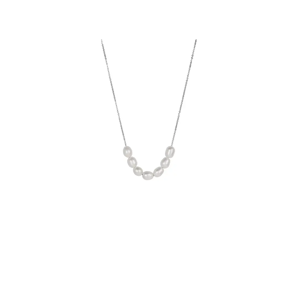 Collier adrien, acier, perles - T222P005AR - Mia