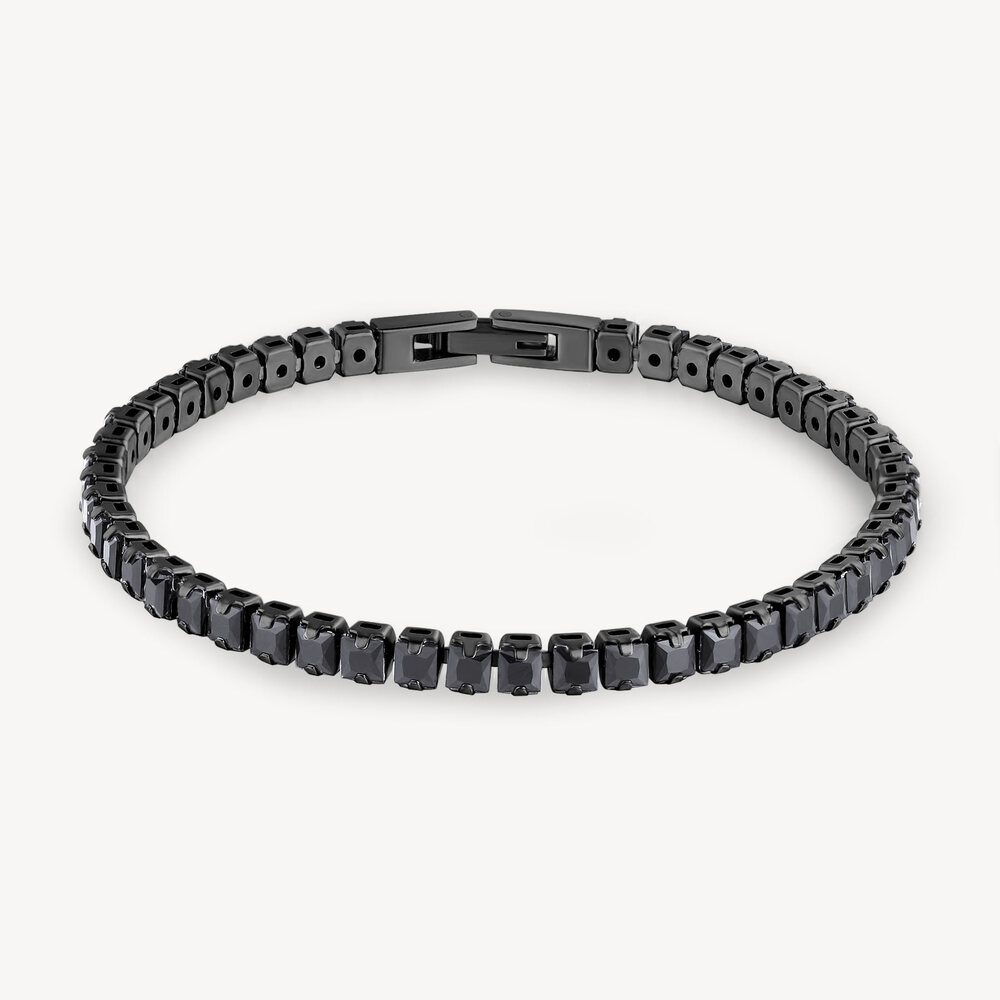 Avant-garde tennis bracelet, black steel, black zirconia - BVD21 - Brosway Italia