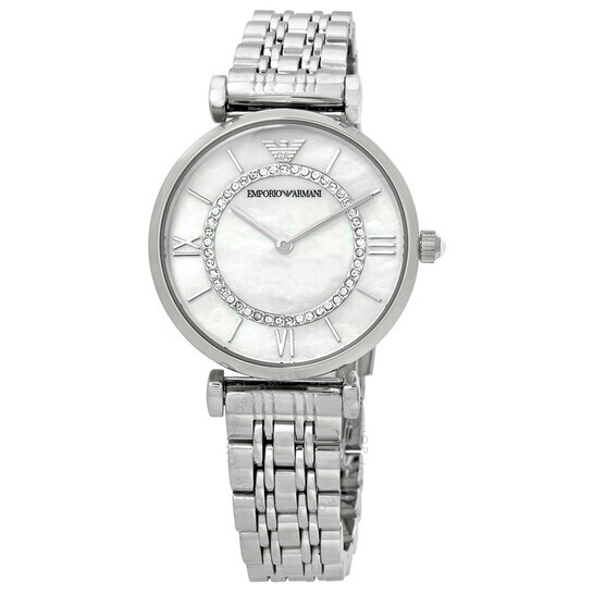 Emporio Armani women's two-hand watch in stainless steel.