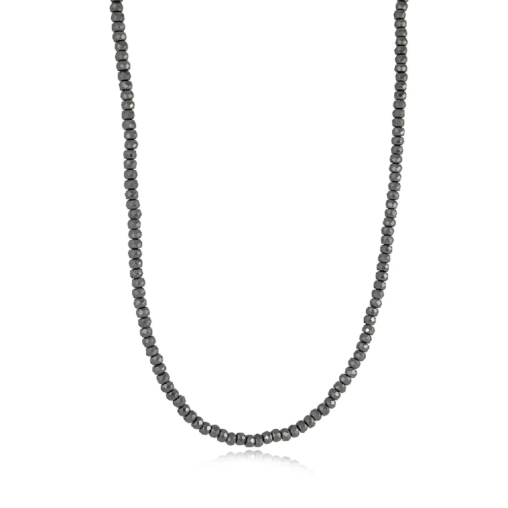 Gun Metal Stainless Steel Necklace Hematite - BN-11-22 - Italgem Steel