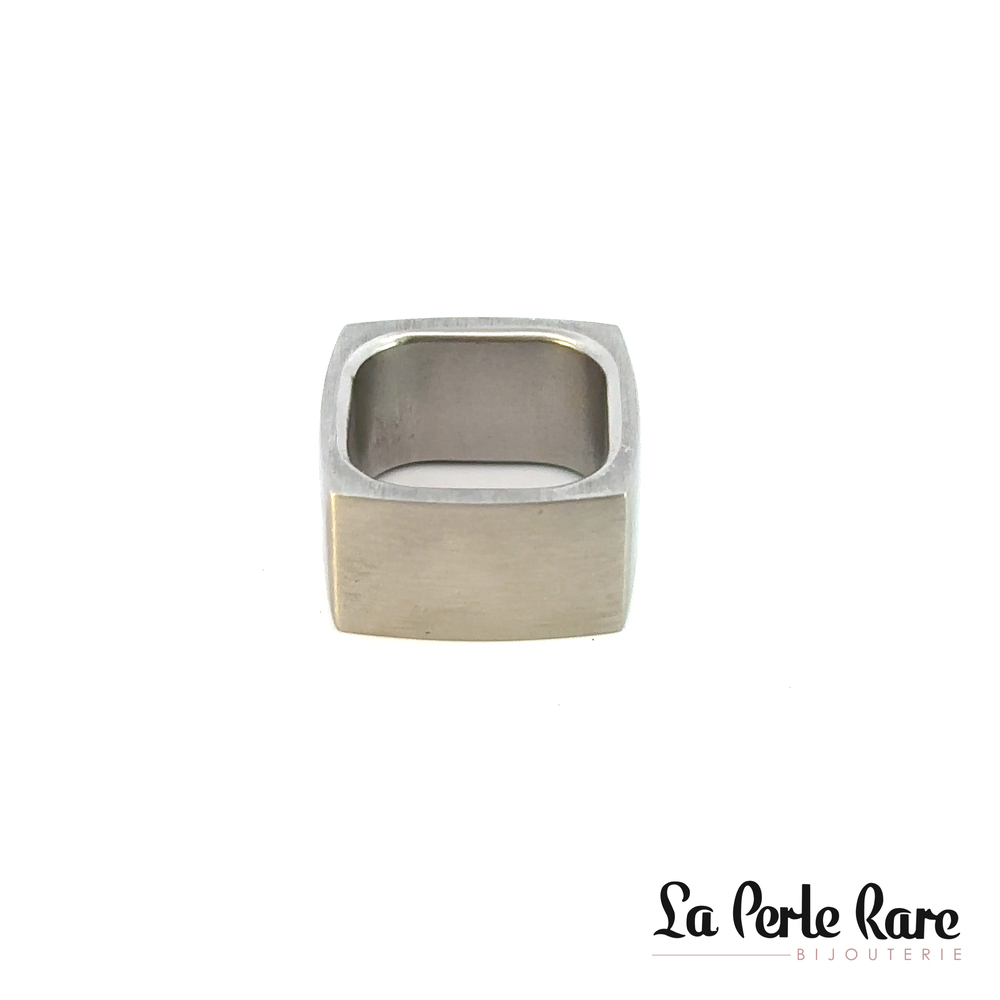 Bague carrée acier - 175-25260-8 - Steelx