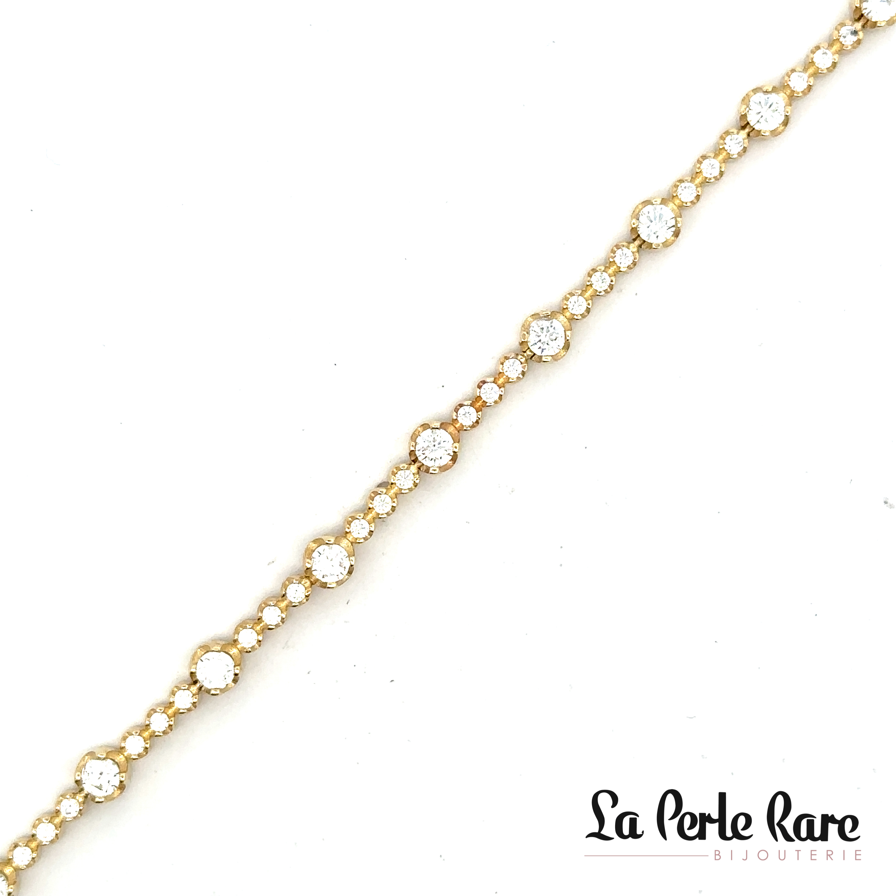 Yellow gold bracelet, cubic zirconia - TT-108 - Malo