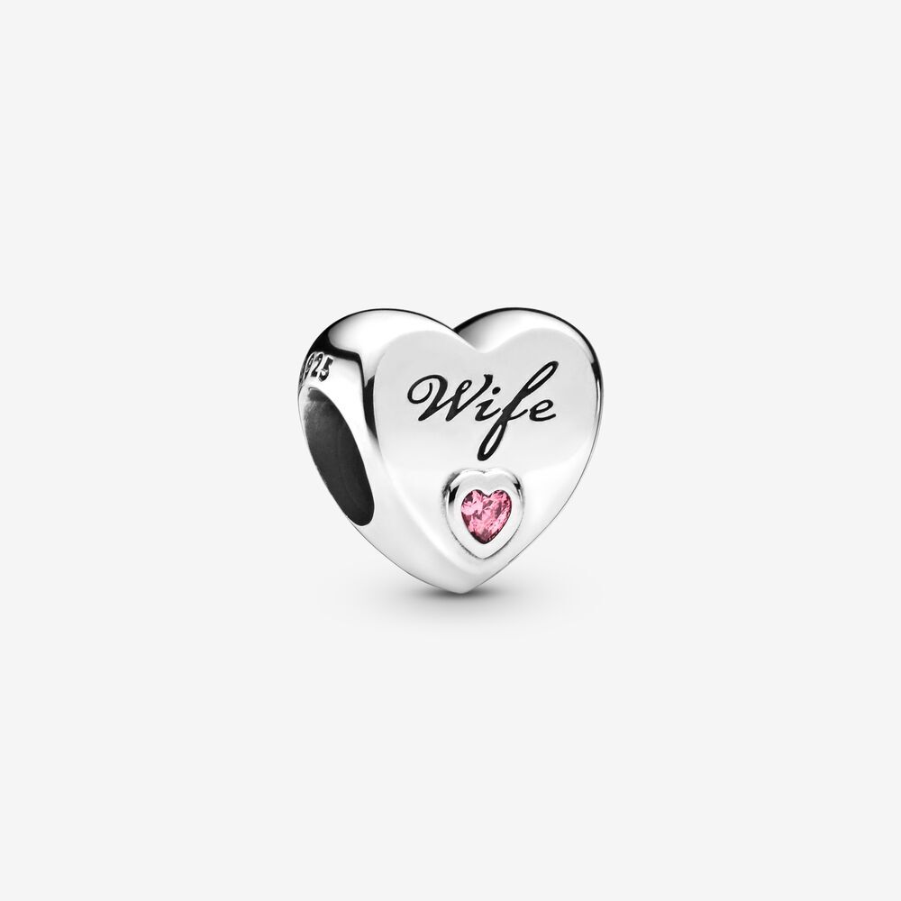 Bille coeur femme adorée, cz roses - 798249PCZ - Pandora