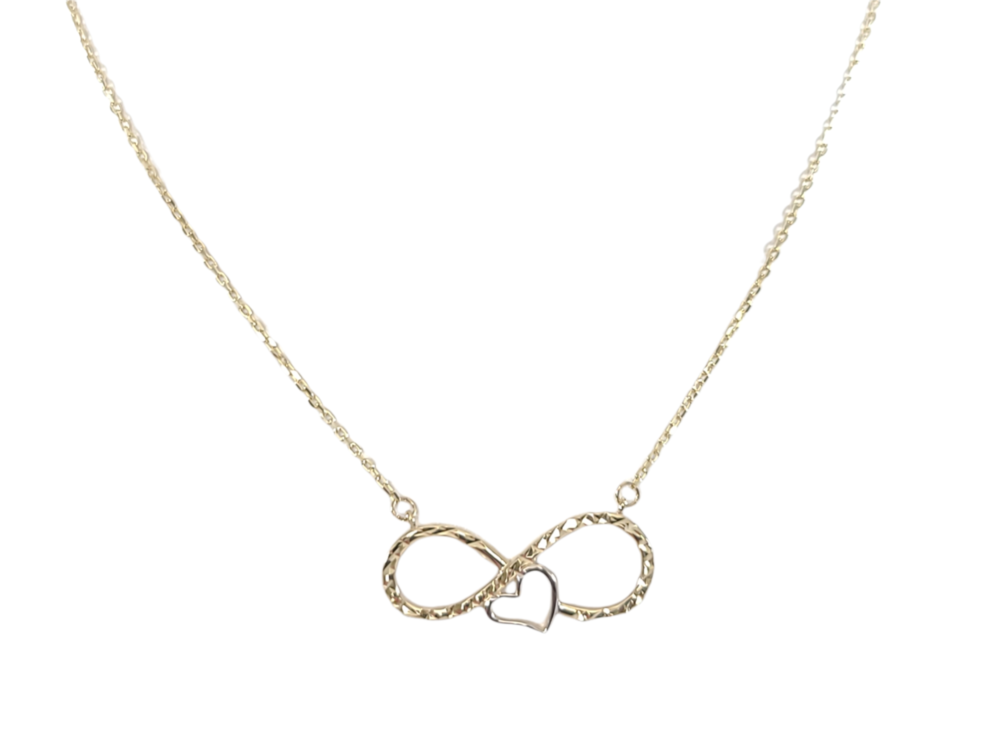 Collier infini et coeur or 2 tons (jaune/blanc) - NDC01-1426-2T - Exclusivités