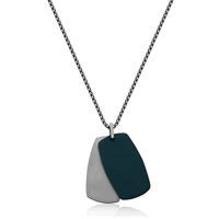 Men's 2-tone steel plate pendant - T3XC340124 - Steelx