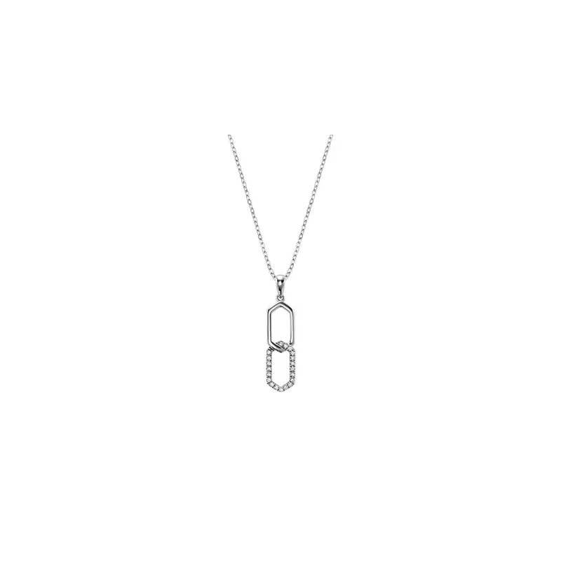 Pendentif or blanc, 6 pts dia tot - 09-0410633 - Rnb