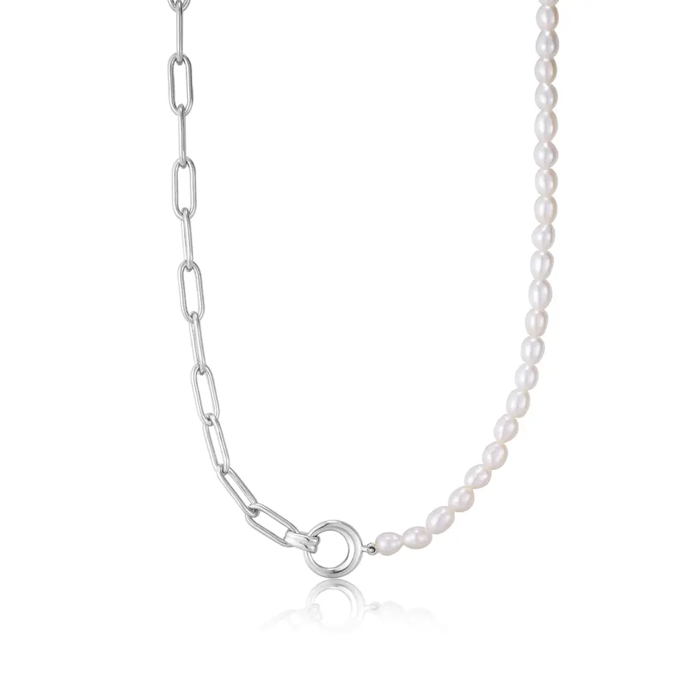 Collier argent rhodié, perles - N043-01H - Ania Haie