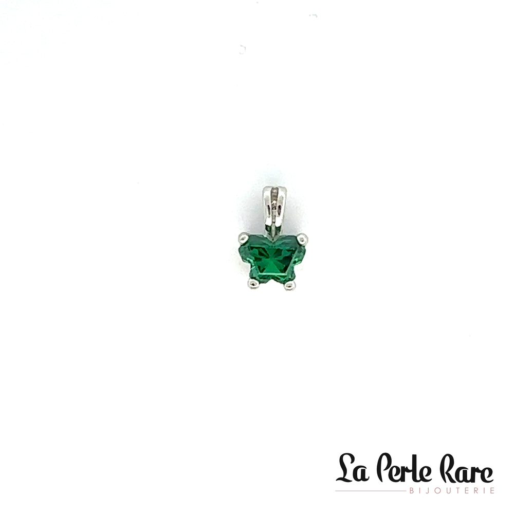 Pendentif argent, mai, zircon vert foncé - BP-MA-S - B Fly