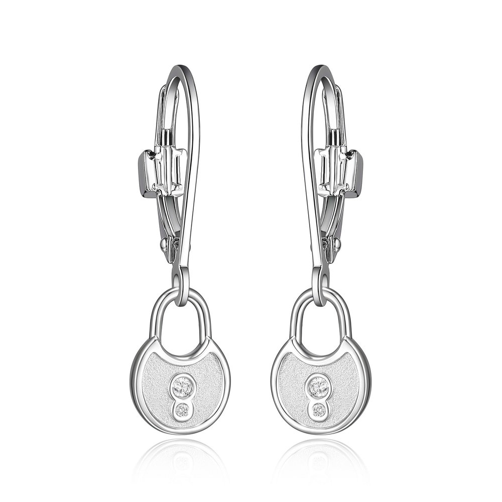 Bo pendantes cadenas, argent rhodié - R2LCGC0003 - Elle