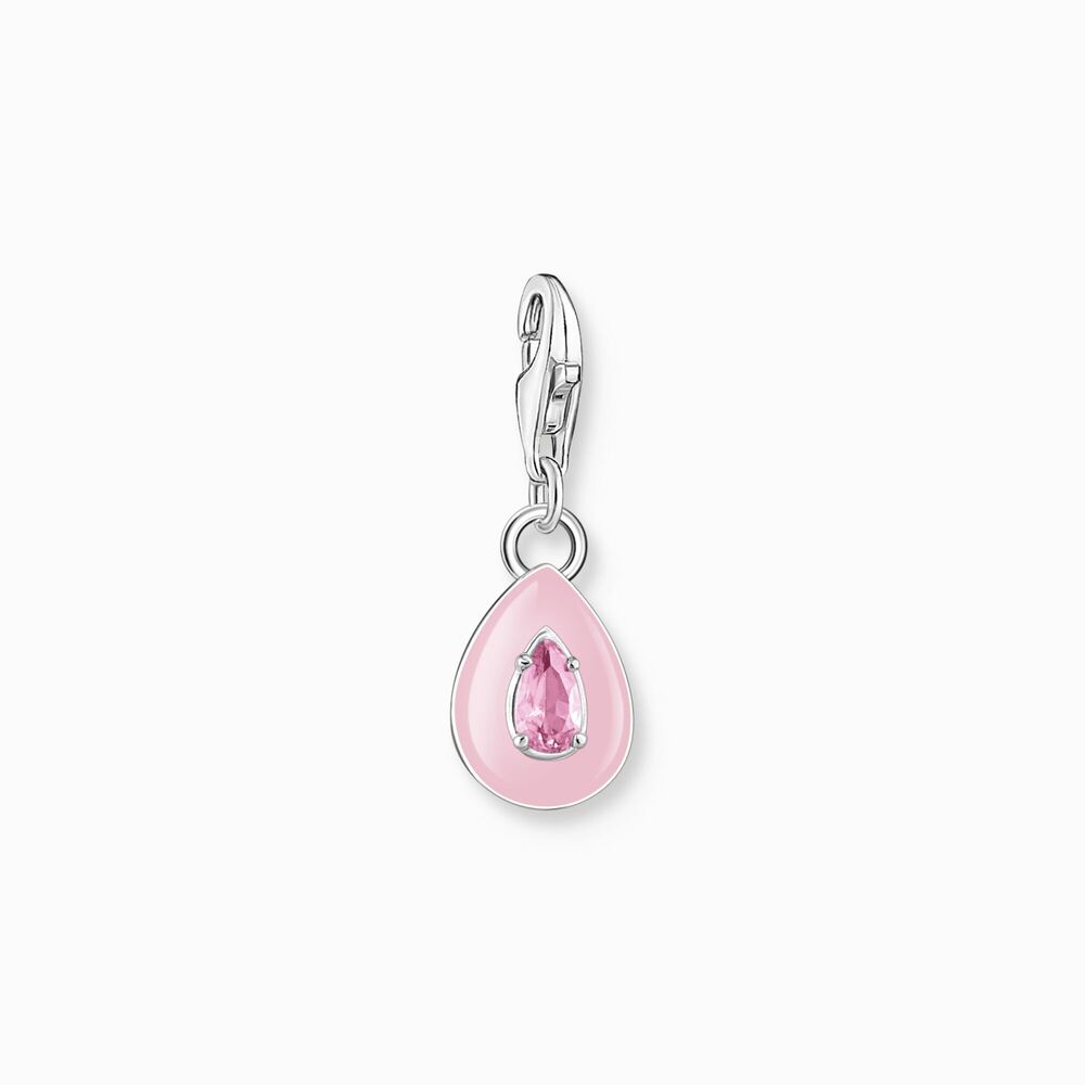 Charm goutte, argent, émail rose, zircon rose - 2028-041-9 - Thomas Sabo