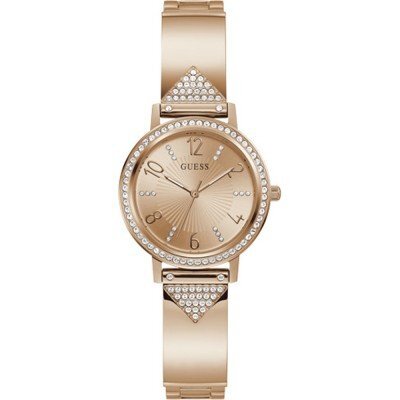 Rose gold stainless steel watch, crystals - GW0474L3 - Guess