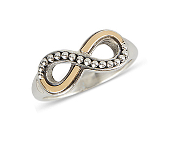 Bague infini, argent, or jaune