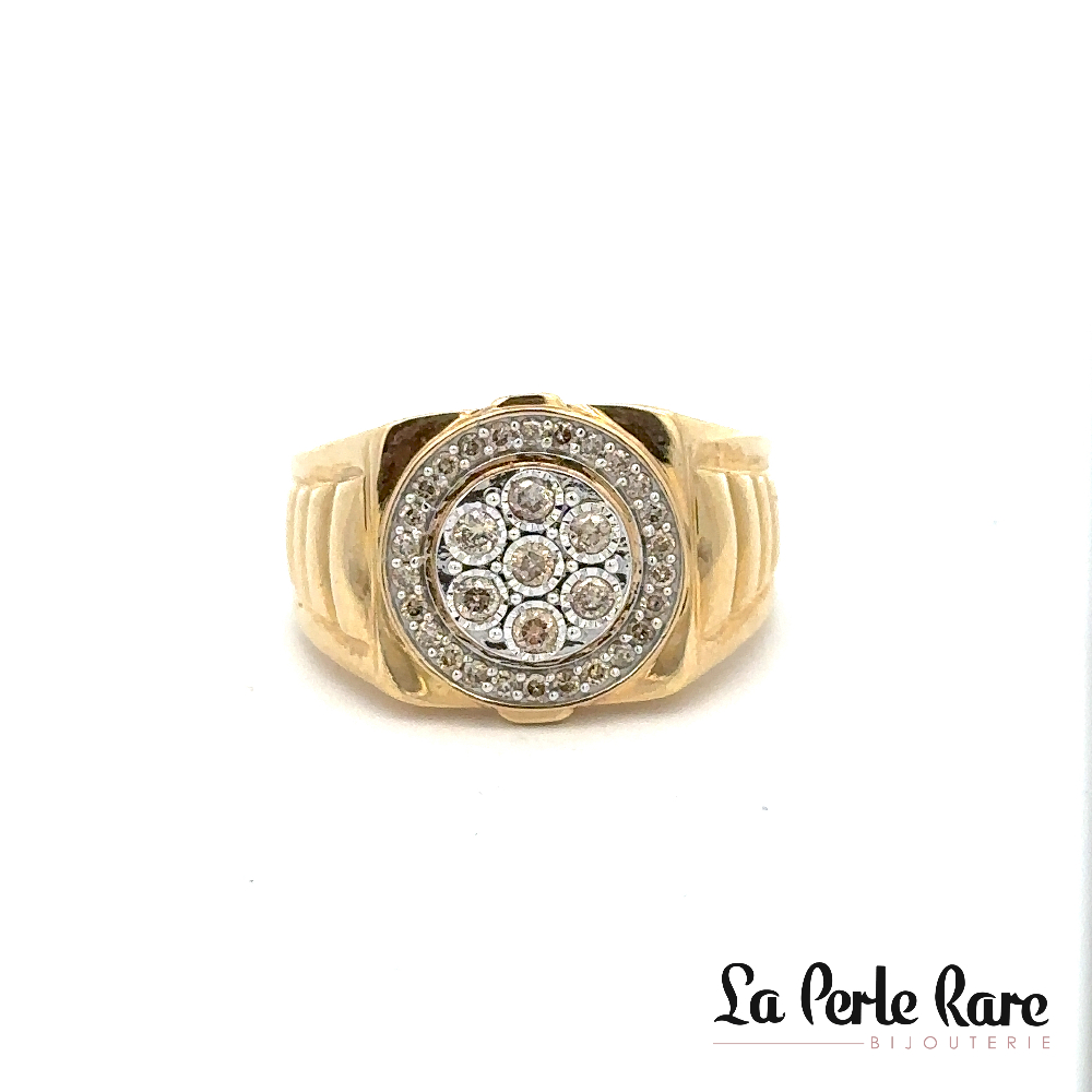 Bague or jaune 10 carats, 50 points de diamants total - CA763185 - Exclusivités