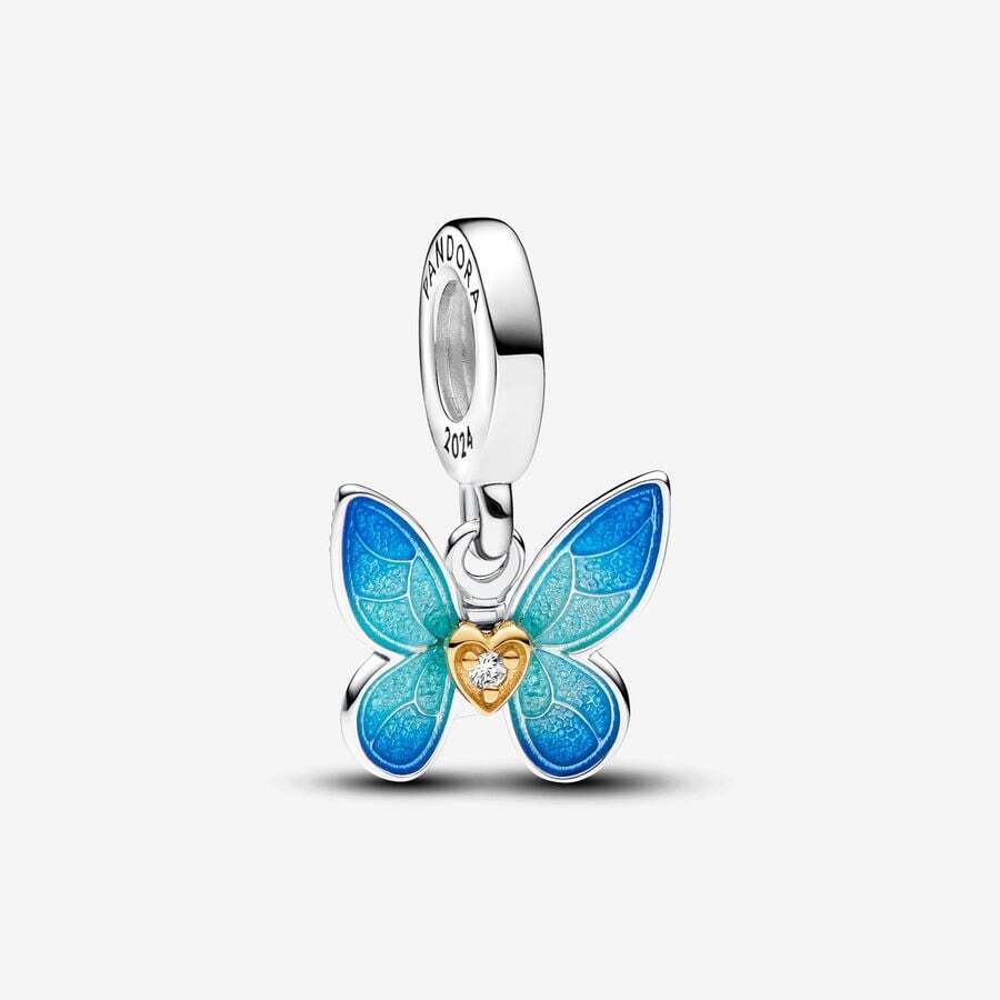 Pandora Club 2024 Butterfly Bead, silver, Pandora Shine, laboratory-created diamond - 763082C01 - Pandora