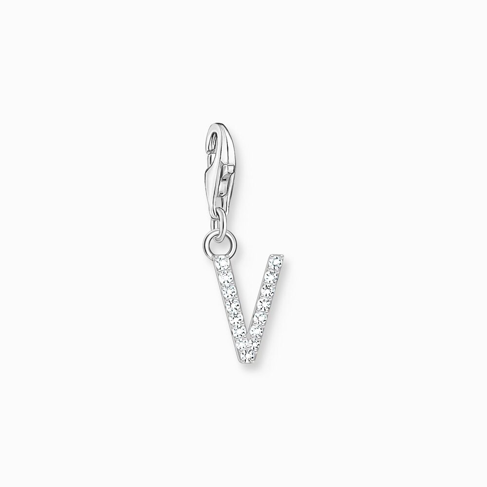 Charm lettre v, argent, zircons - 1959-051-14 - Thomas Sabo