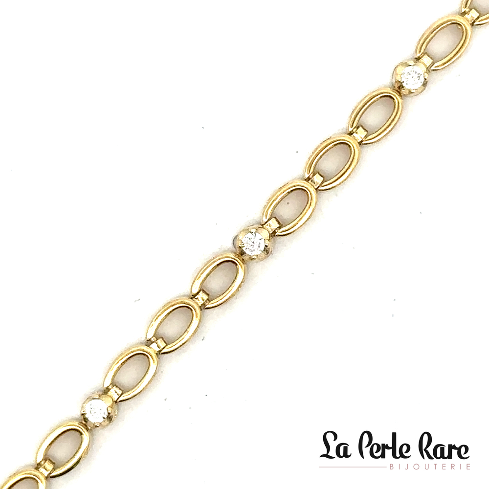 Bracelet or jaune, zircons - TT-102 - Malo