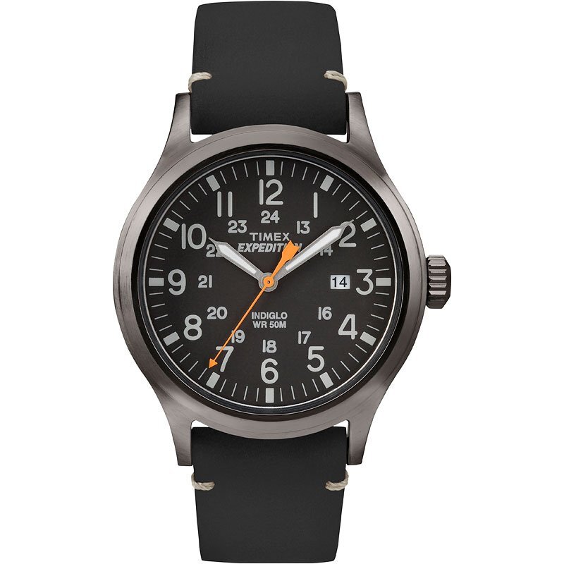 Montre cuir noir, métal anthracite, back case acier - TW4B01900GP - Timex