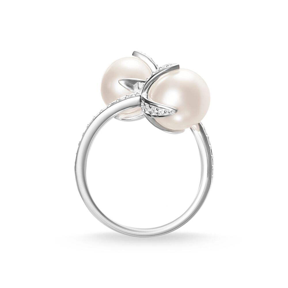 Silver ring with pearl and cz - TR20791671454 - Thomas Sabo