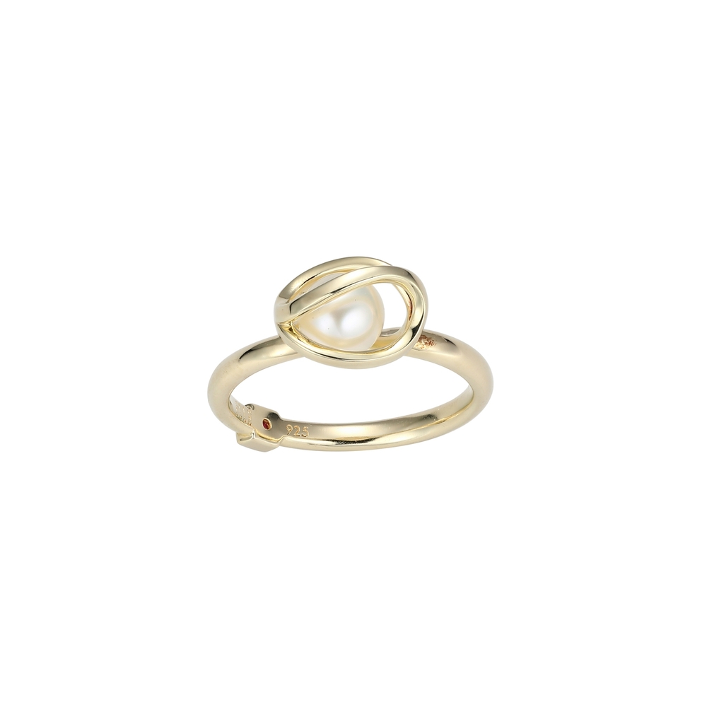 Bague argent doré, perle - 34LAGM45AG - Elle