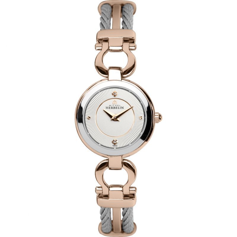 Montre femme acier 2 tons rose - 17422-BTR11 - Herbelin