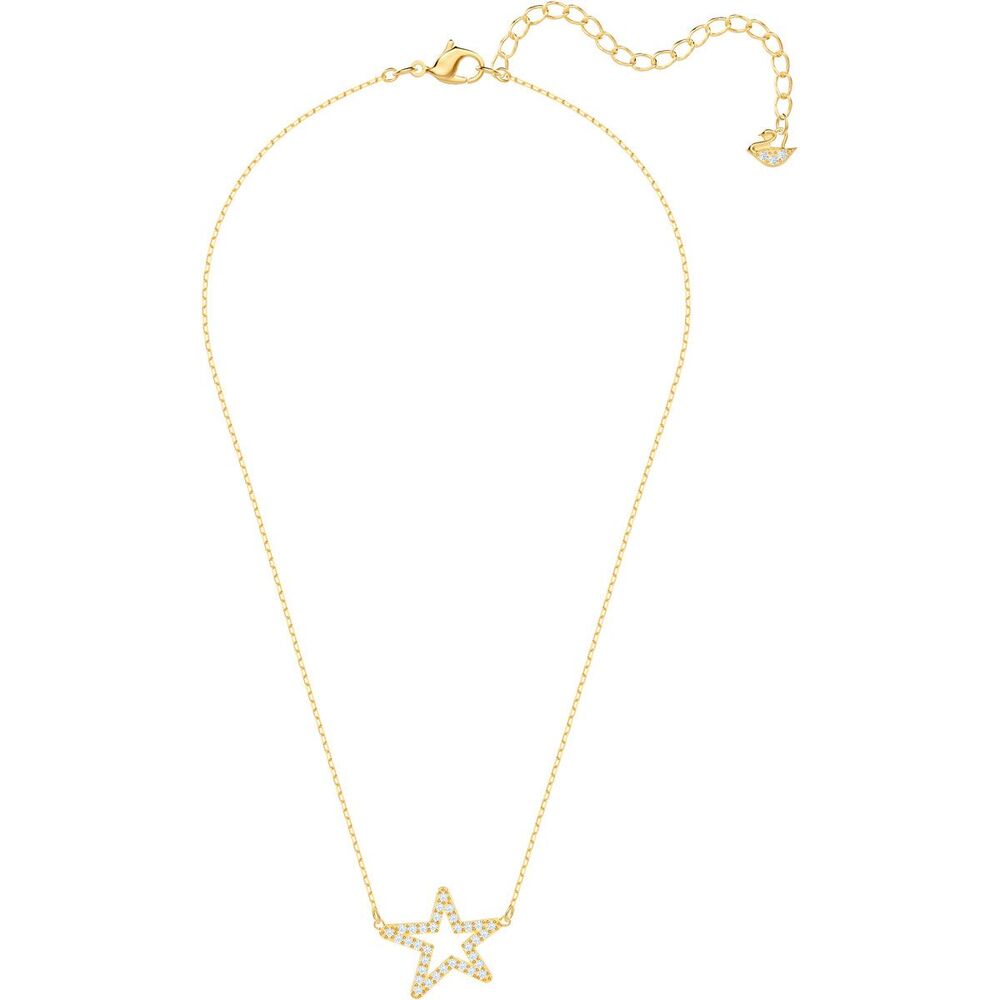 Godl metal and crystal star necklace