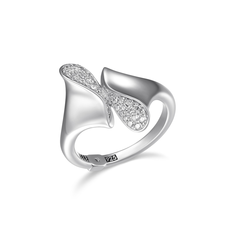 Bague argent rhodié, zircons - R4LAF600A8 - Elle