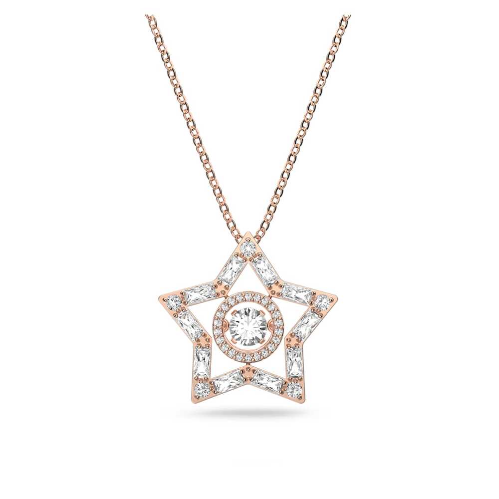 Collier étoile, métal rosé, cristaux blancs - 5617766 - Swarovski