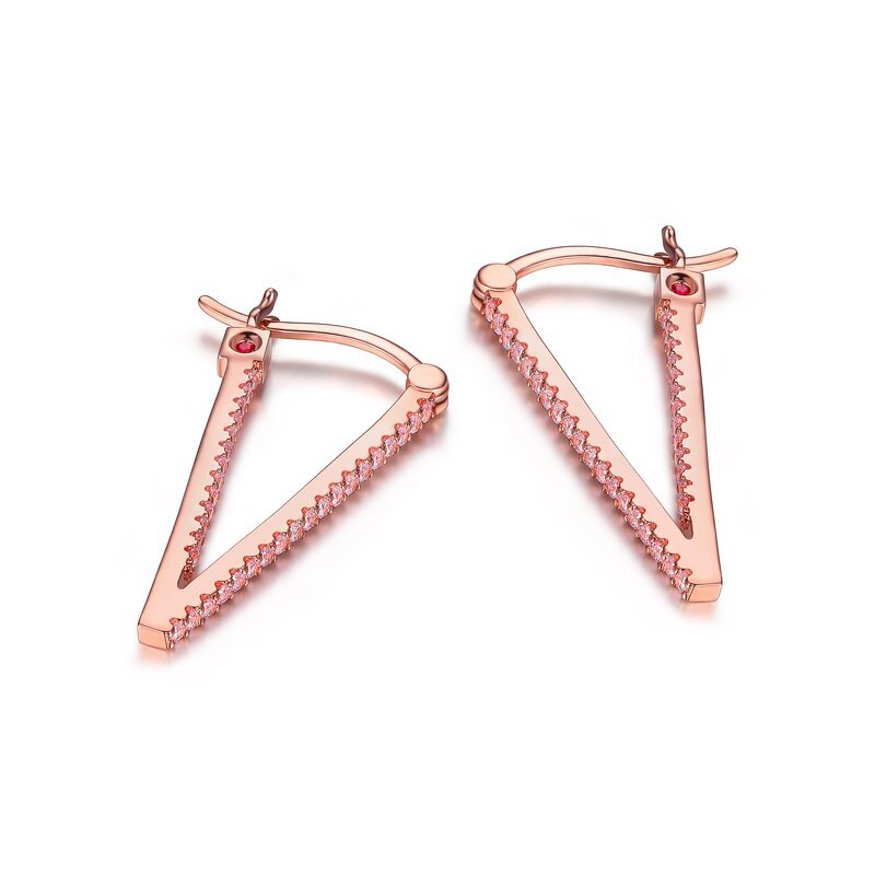 Anneaux triangulaires, argent rosé, zircons - 32LC3X060L - Elle