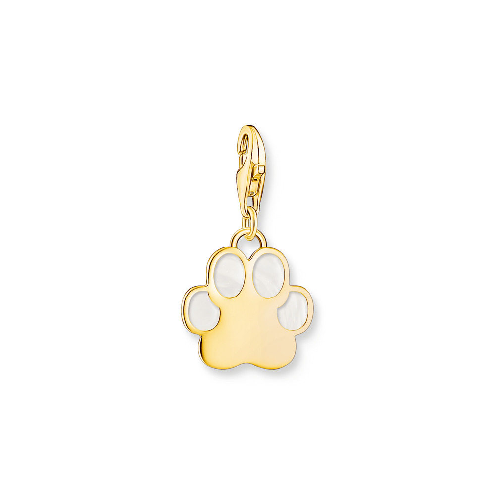 Charm patte de chien, argent doré, émail blanc - 2014-427-39 - Thomas Sabo