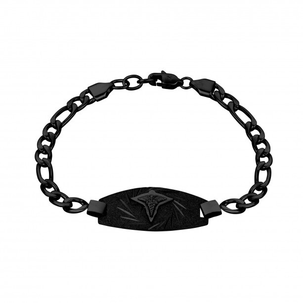 Bracelet médical acier noir - AS-B299 - Arz Steel