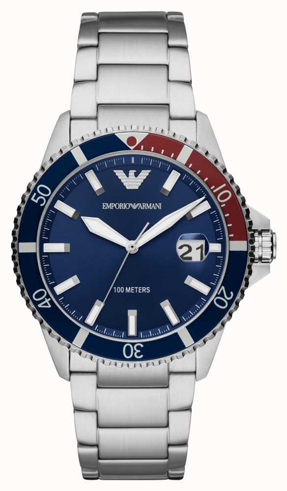 Montre avec cadran bleu, acier inoxydable - AR11339 - Emporio Armani