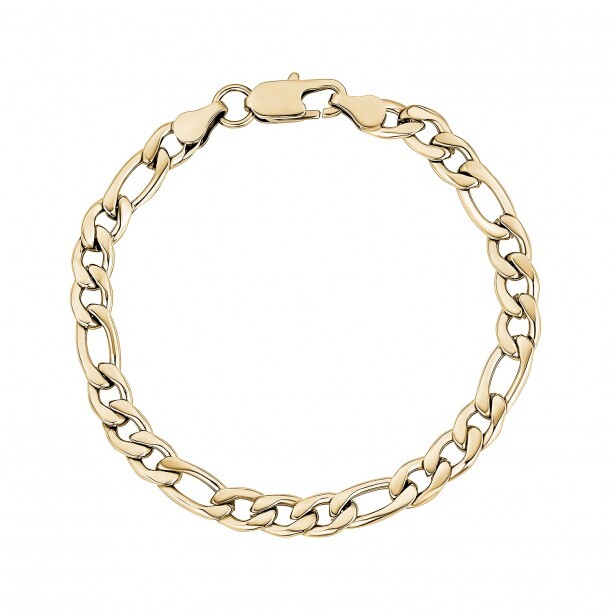 Figaro bracelet, golden stainless steel - SSB411G-8.5 - Arz Steel