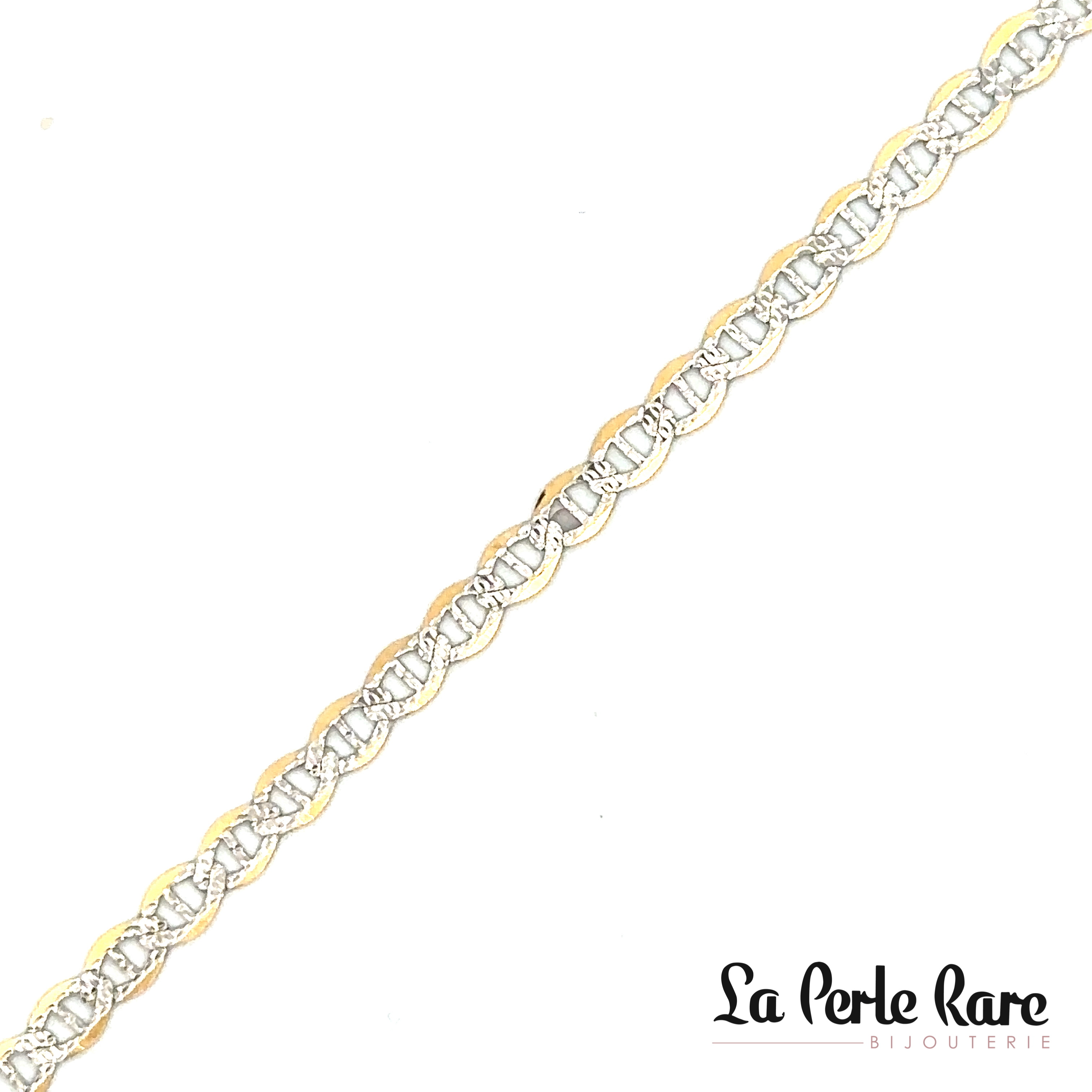 Two-tone gold bracelet (yellow/white) - LPR-2373-8.25 - Exclusivity