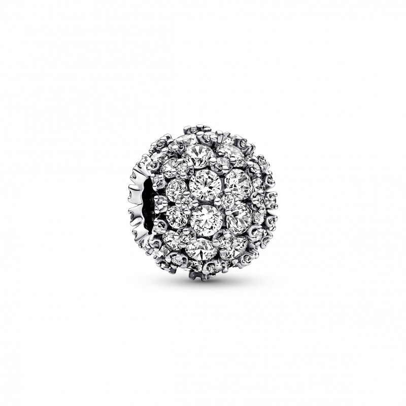 Bille pavée ronde scintillante, argent, zircons - 792630C01 - Pandora