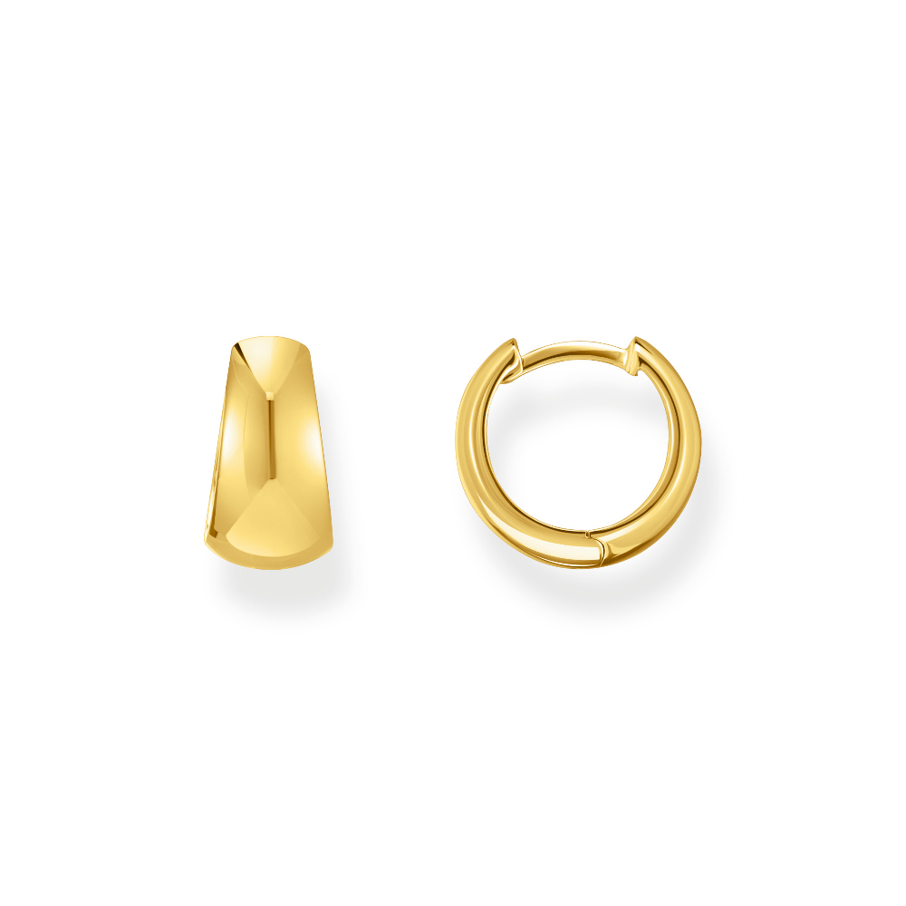 Trapezoid Gold-Plated Huggie Hoops - CR740-413-39 - Thomas Sabo